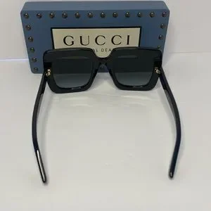 New??Gucci GG0328s 001 Oversized rectangular Black Gold GG Authentic Sunglass… Gucci | Accessories | Newgucci Gg328s 00 Oversized  main image 4